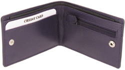 BCD11 Black and Purple Leather Slimfold Wallet 