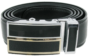BLT1 Leather Belt Double Bar Buckle / Black 