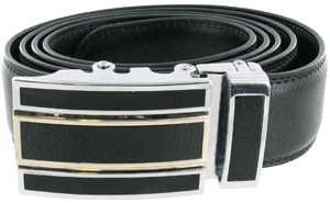 BLT3 Leather Belt Triple Bar Buckle / Black
