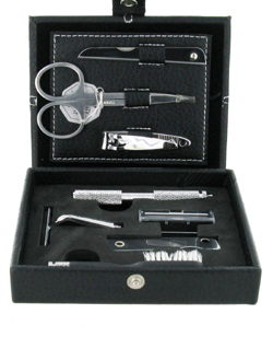 MAN8 - 8 Piece Manicure Set with Razor and Toothbrush 