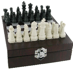 CHE01 - Small Chess Set With Wooden Box Board 
