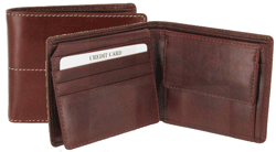 NC11 Brown Leather Note Case With Extra Card Space And Coin Pocket