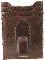 NC13 Brown Leather Credit Card Case / Money Clip
