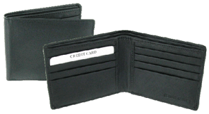 NC23 Black Leather Note Case With 8 Credit Card slots 
