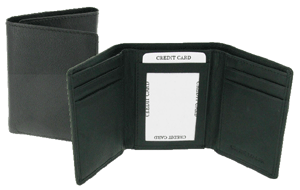 NC27 Black Leather Trifold Note Case 