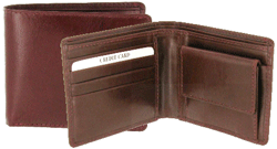 NC7 Brown Leather Note Case With Coin Pocket
