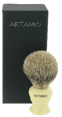 SHV47 - Silvertip Badger Shaving Brush With Ivory Coloured Handle